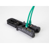 Delock Crimpzange mit Abisolierer und Netzwerktester für 8P (RJ45), 6P (RJ12/11) oder 4P (RJ10) Stecker