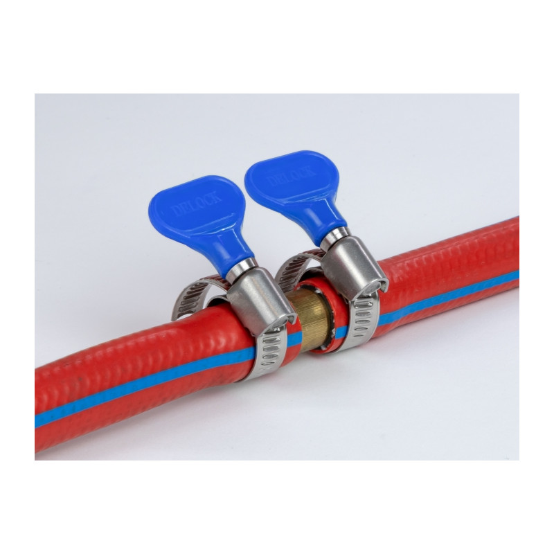Delock Schlauchschelle mit Flügelmutter 10 - 16 mm 10 Stück blau