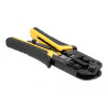 Delock Universelle Crimpzange mit Abisolierer für 8P (RJ45) oder 6P (RJ12/11) Stecker