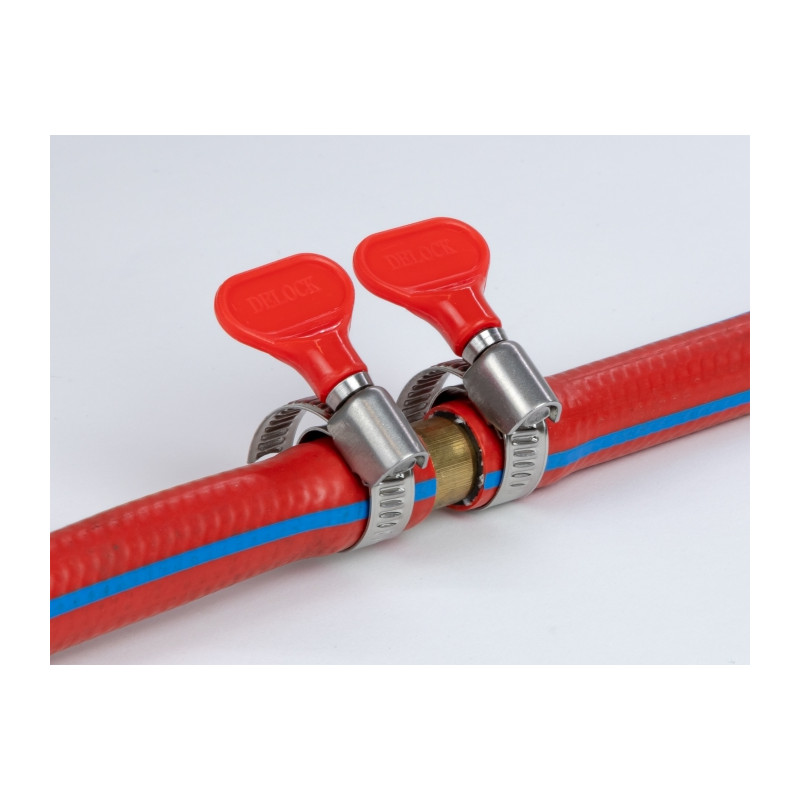 Delock Schlauchschelle mit Flügelmutter 16 - 25 mm 10 Stück rot