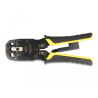 Delock Universelle Crimpzange mit Abisolierer für 10P (RJ50), 8P (RJ45), 6P (RJ12/11), 6P DEC oder 4P Modular Stecker