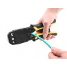 Delock Universelle Crimpzange mit Abisolierer für 10P (RJ50), 8P (RJ45), 6P (RJ12/11), 6P DEC oder 4P Modular Stecker