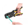 Delock Universelle Crimpzange mit Abisolierer für 10P (RJ50), 8P (RJ45), 6P (RJ12/11), 6P DEC oder 4P Modular Stecker