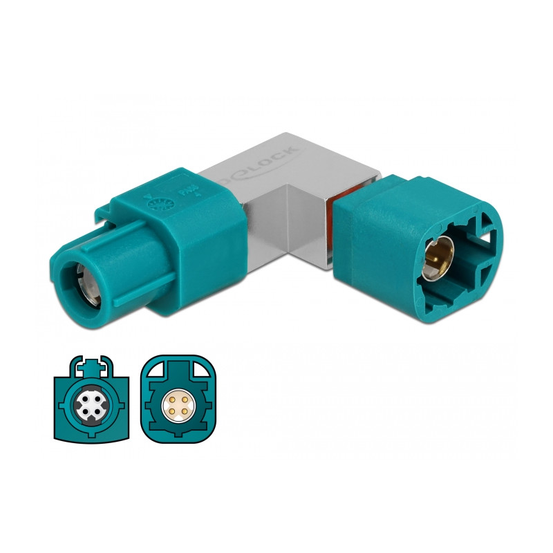 Delock Adapter HSD Z Buchse zu HSD Z Stecker gewinkelt