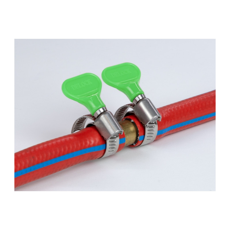 Delock Schlauchschelle mit Flügelmutter 22 - 32 mm 10 Stück grün