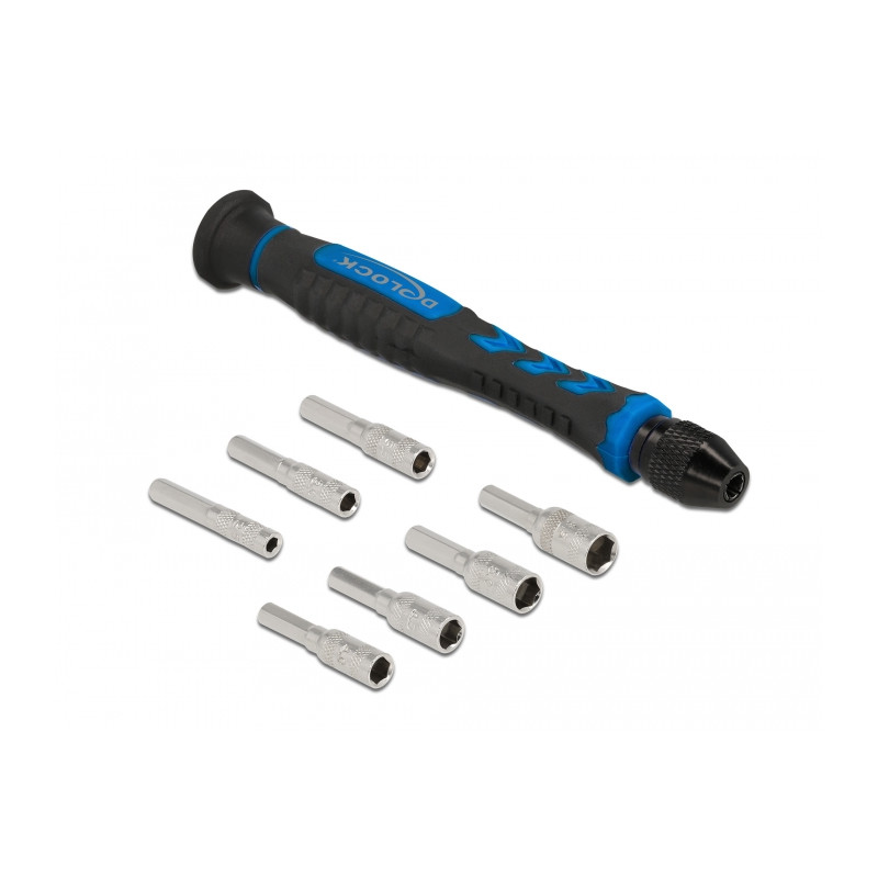 Delock Schraubendreherset 8-teilig Außensechskant Hohlschaft 2,5 - 5,5 mm