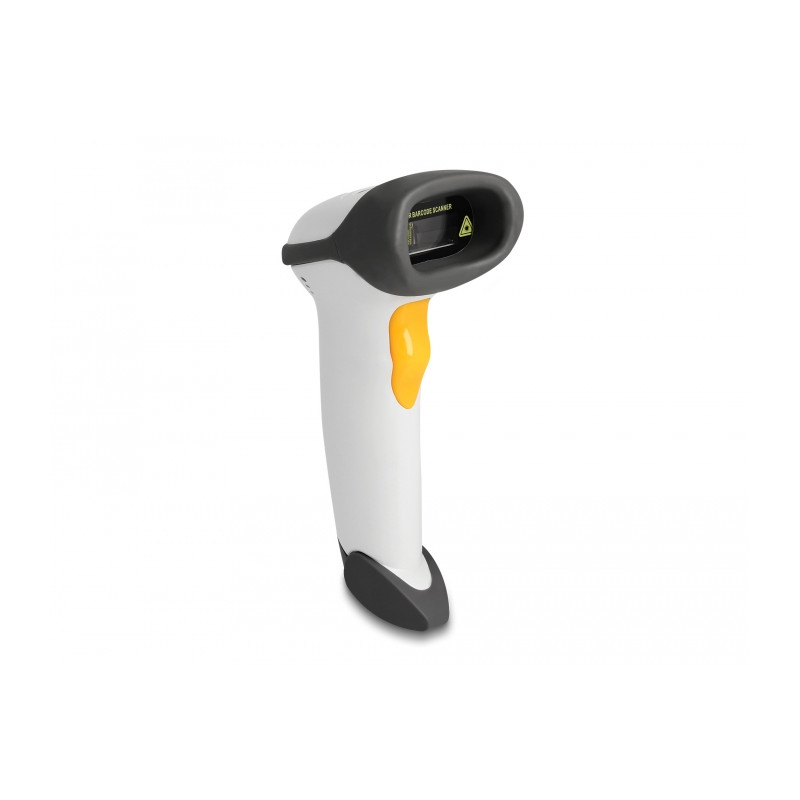 Delock USB Barcode Scanner 1D mit Anschlusskabel und Halterung - Laser - hellgrau