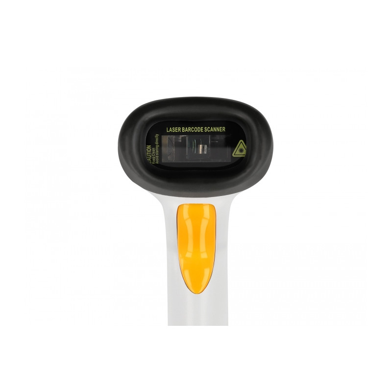 Delock USB Barcode Scanner 1D mit Anschlusskabel und Halterung - Laser - hellgrau