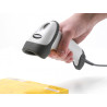 Delock USB Barcode Scanner 1D mit Anschlusskabel und Halterung - Laser - hellgrau
