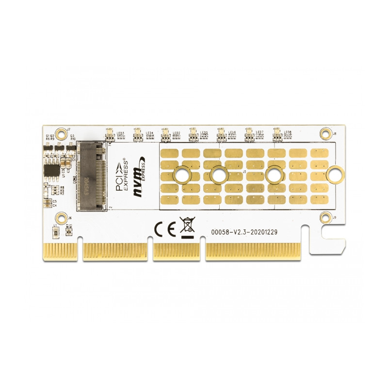 Delock PCI Express x16 (x4 / x8) Karte zu 1 x NVMe M.2 Key M mit LED Beleuchtung