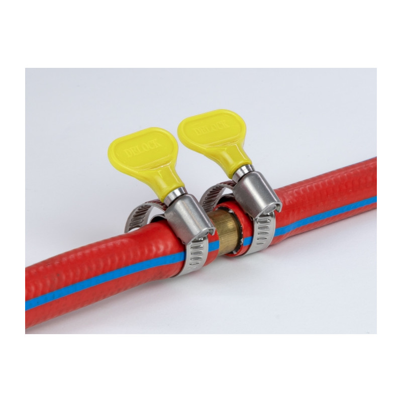 Delock Schlauchschelle mit Flügelmutter 60 - 80 mm 10 Stück gelb