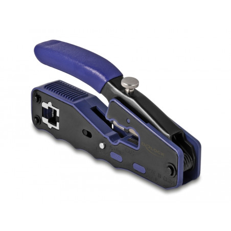 Delock Crimpzange für 8P/ RJ45 Modularstecker mit Klinge und Abisolierer (Easy-Connect)