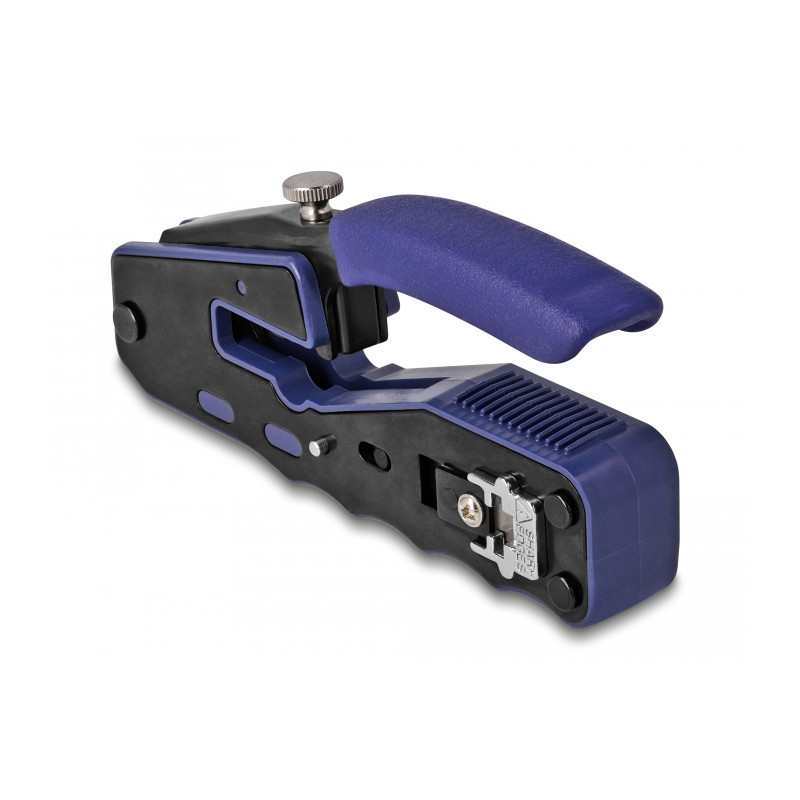 Delock Crimpzange für 8P/ RJ45 Modularstecker mit Klinge und Abisolierer (Easy-Connect)