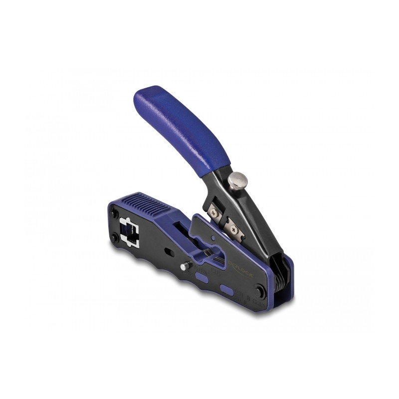 Delock Crimpzange für 8P/ RJ45 Modularstecker mit Klinge und Abisolierer (Easy-Connect)