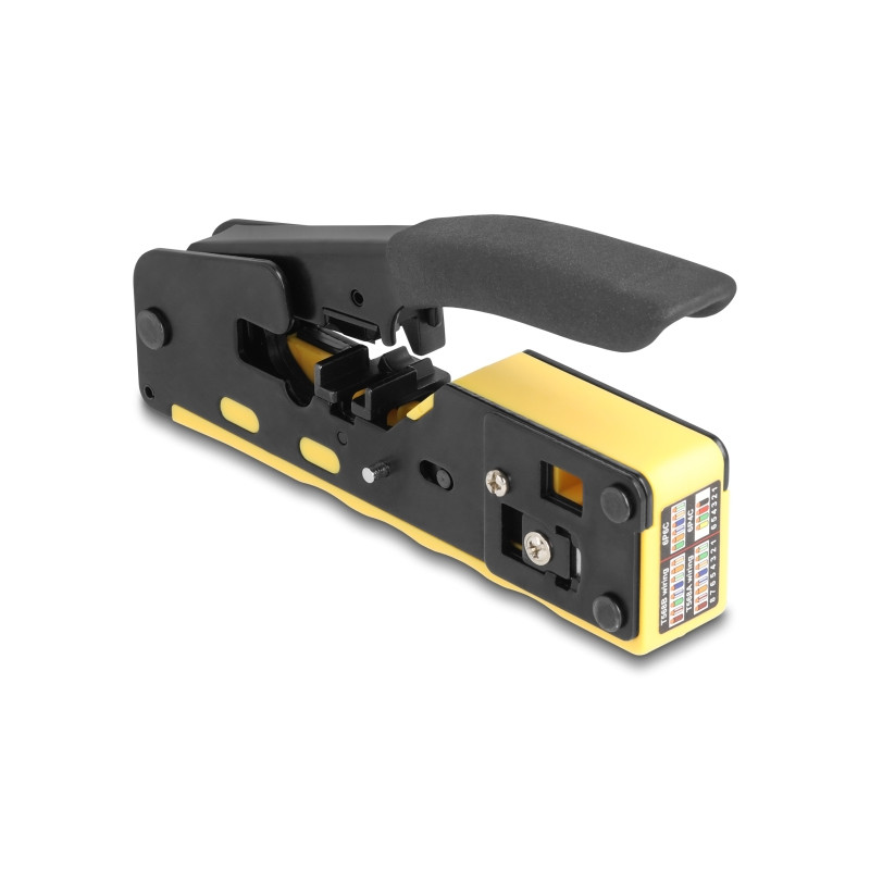 Delock Crimpzange für 6P/8P RJ45/RJ11 Stecker Cat. 5/6/7 mit Klinge und Abisolierer
