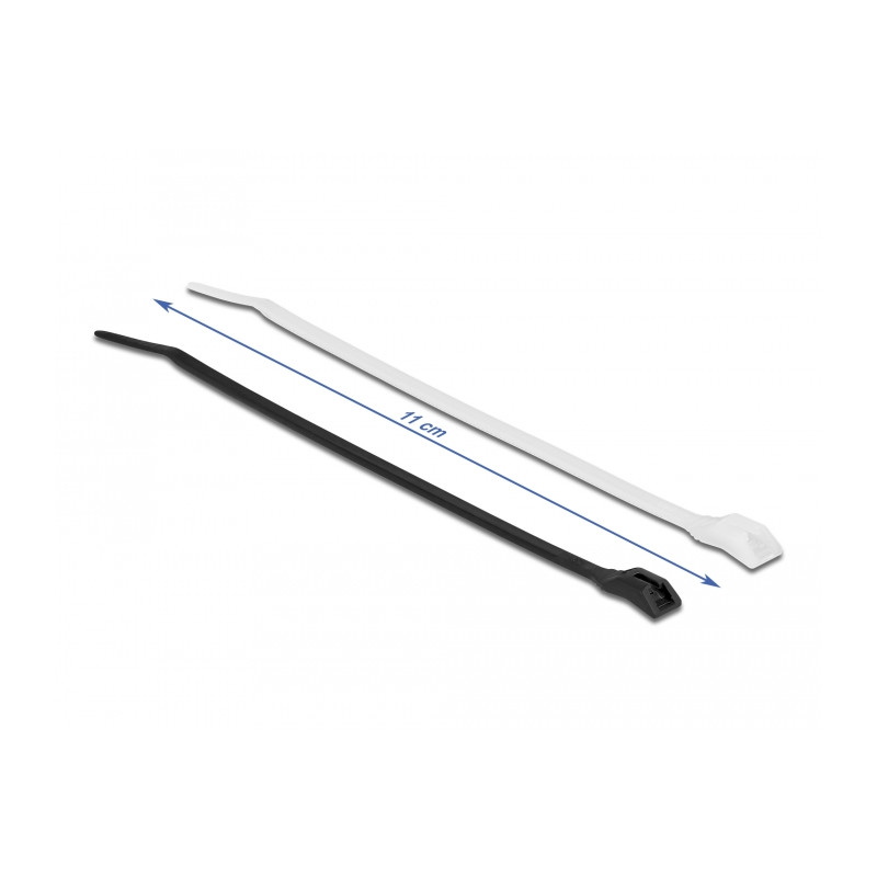 Delock Kabelbinder mit flachem Kopf L 110 x B 2,5 mm 100 Stück