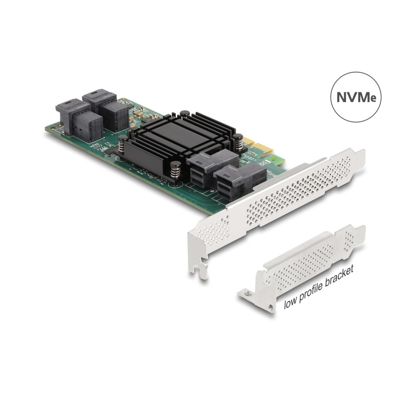 Delock PCI Express x8 Karte zu 4 x intern SFF-8643 NVMe - Low Profile Formfaktor