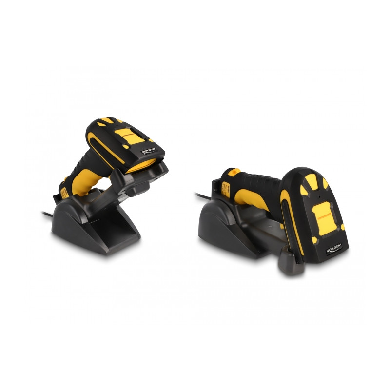Delock Industrie Barcode Scanner 1D und 2D für 433 MHz oder Bluetooth mit induktiver Ladestation