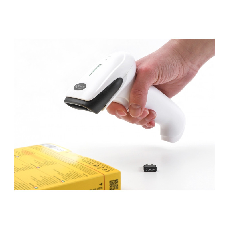 Delock Barcode Scanner 1D und 2D für 2,4 GHz, Bluetooth oder USB - weiß
