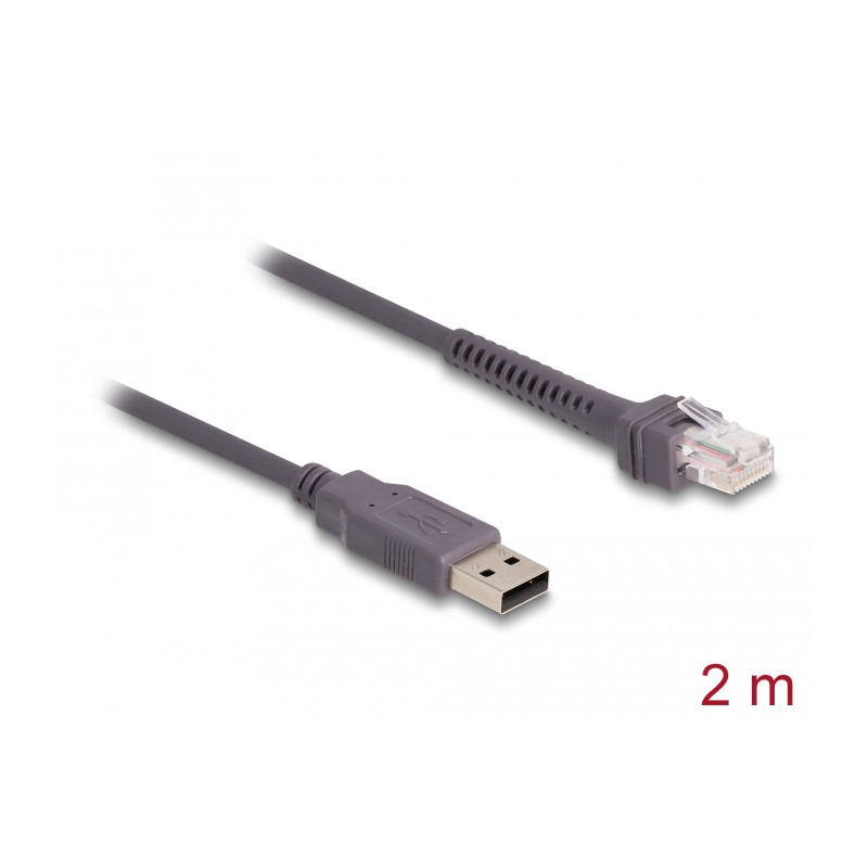 Delock RJ50 zu USB 2.0 Typ-A Barcodescanner Kabel 2 m