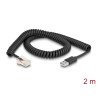 Delock RJ50 zu USB 2.0 Typ-A Spiralkabel 2 m