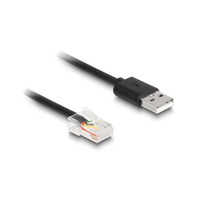 Delock RJ50 zu USB 2.0 Typ-A Spiralkabel 2 m