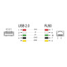 Delock RJ50 zu USB 2.0 Typ-A Spiralkabel 2 m
