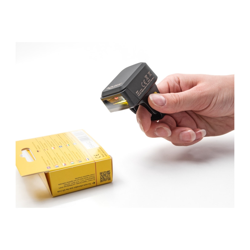 Delock Ringbarcode Scanner 1D und 2D mit 2,4 GHz oder Bluetooth (2 Stück) + Ladestation