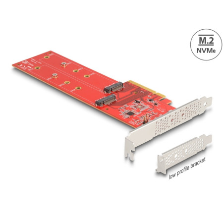 Delock PCI Express x8 Karte zu 2 x intern NVMe M.2 Key M 110 mm - Bifurcation - Low Profile Formfaktor