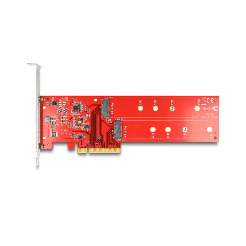 Delock PCI Express x8 Karte zu 2 x intern NVMe M.2 Key M 110 mm - Bifurcation - Low Profile Formfaktor