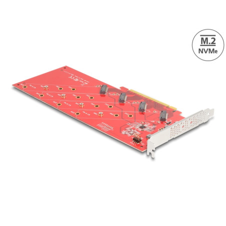 Delock PCI Express x16 Karte zu 4 x intern NVMe M.2 Key M 110 mm - Bifurcation