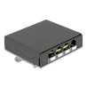 Delock Leergehäuse 4 Port für Keystone RJ-Module schwarz - zur Montage an Tisch, Wand oder Hutschiene