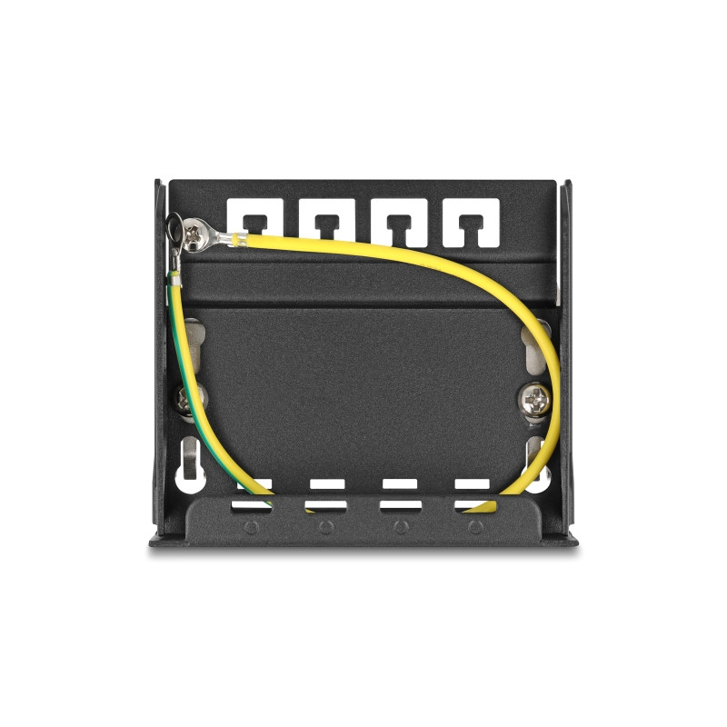 Delock Leergehäuse 4 Port für Keystone RJ-Module schwarz - zur Montage an Tisch, Wand oder Hutschiene