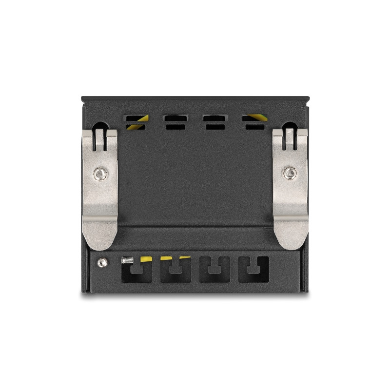 Delock Leergehäuse 4 Port für Keystone RJ-Module schwarz - zur Montage an Tisch, Wand oder Hutschiene