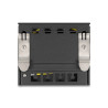 Delock Leergehäuse 4 Port für Keystone RJ-Module schwarz - zur Montage an Tisch, Wand oder Hutschiene