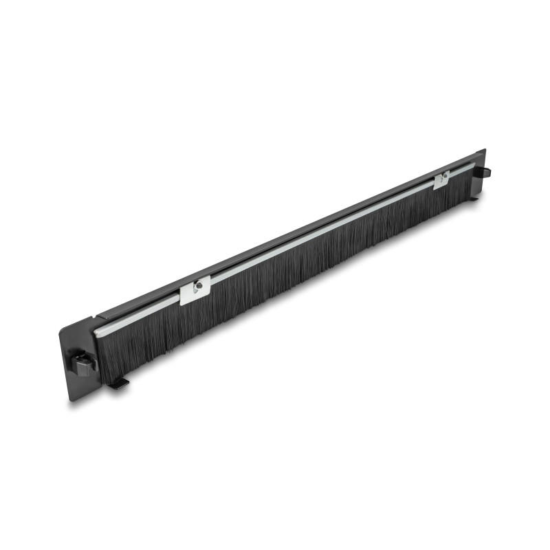 Delock 19″ 1 HE Kabelmanagement Bürstenleiste unten offen werkzeugfrei schwarz
