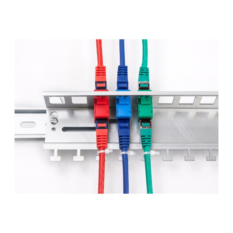 Delock Keystone Metall Halterung 12 Port für Hutschienen und Wandmontage