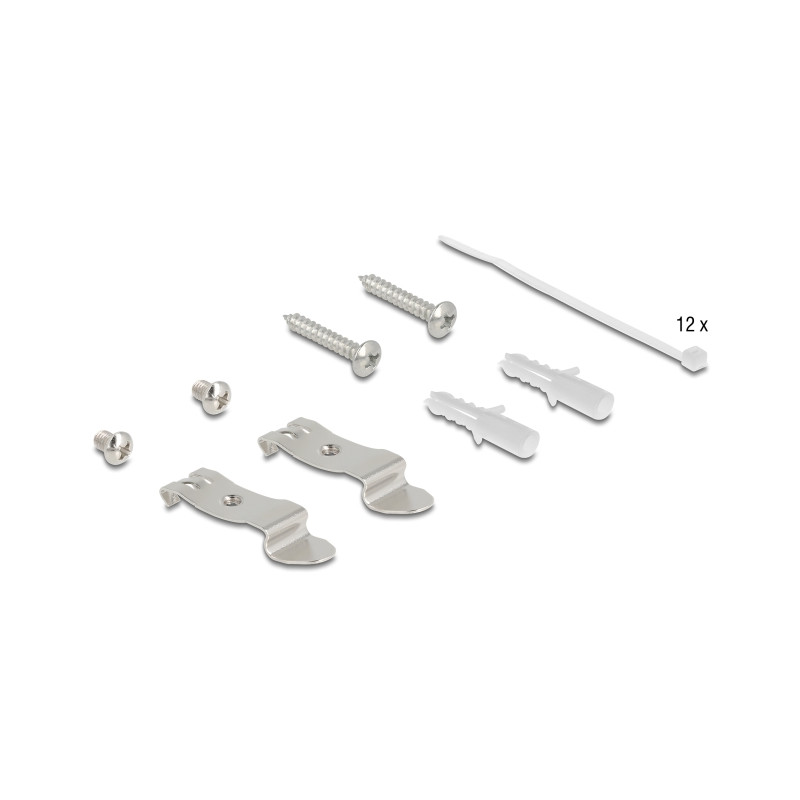 Delock Keystone Metall Halterung 12 Port für Hutschienen und Wandmontage