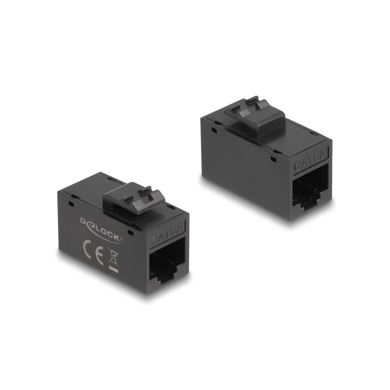 Delock Keystone Modul RJ45 Buchse zu RJ45 Buchse Cat.6A UTP schwarz