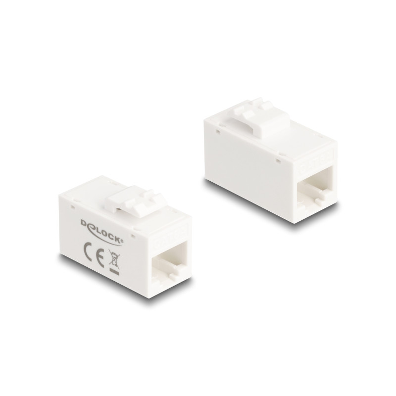 Delock Keystone Modul RJ45 Buchse zu RJ45 Buchse Cat.6A UTP weiß