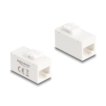 Delock Keystone Modul RJ45 Buchse zu RJ45 Buchse Cat.6A UTP weiß