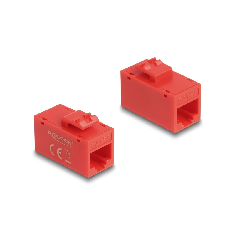 Delock Keystone Modul RJ45 Buchse zu RJ45 Buchse Cat.6A UTP rot