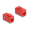 Delock Keystone Modul RJ45 Buchse zu RJ45 Buchse Cat.6A UTP rot