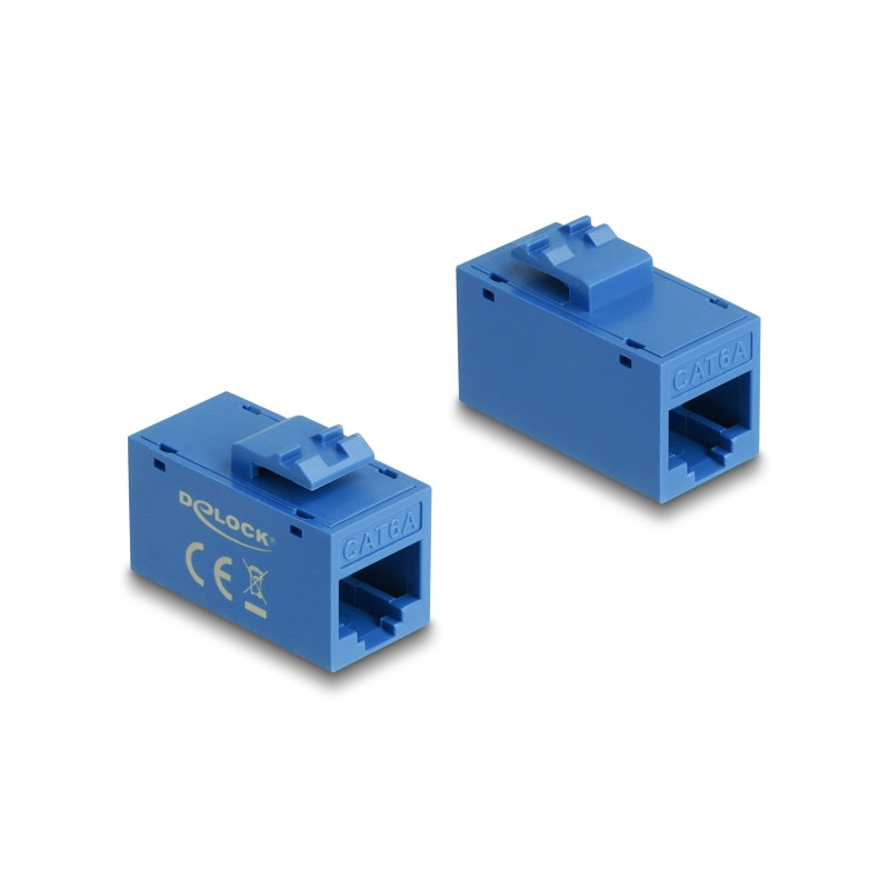 Delock Keystone Modul RJ45 Buchse zu RJ45 Buchse Cat.6A UTP blau