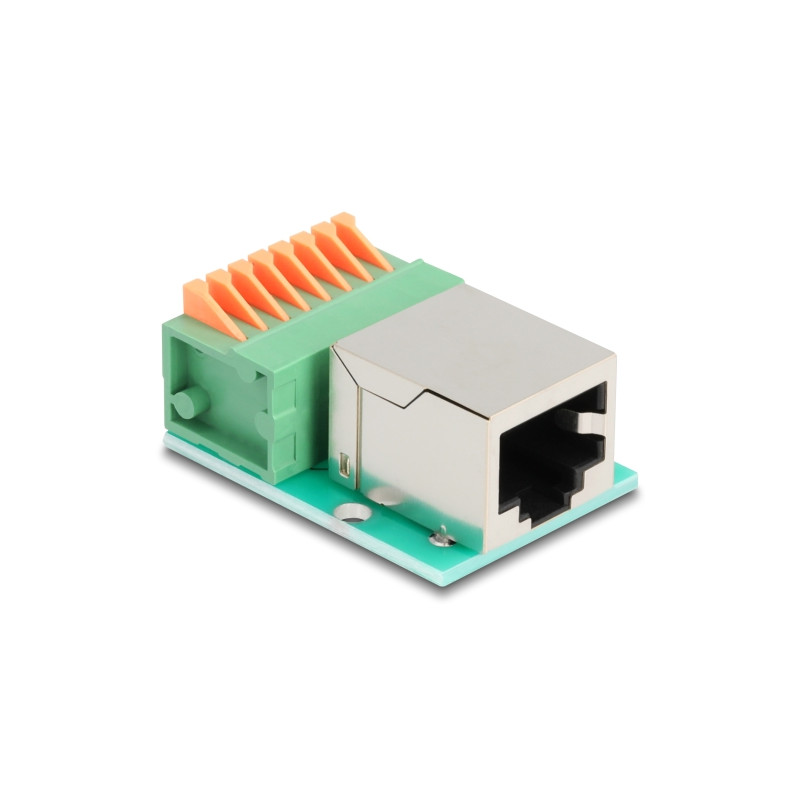 Delock RJ45 Buchse zu Terminalblock mit Drucktaster Cat.5e