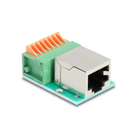 Delock RJ45 Buchse zu Terminalblock mit Drucktaster Cat.5e