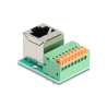 Delock RJ45 Buchse 90° gewinkelt zu Terminalblock mit Drucktaster Cat.5e