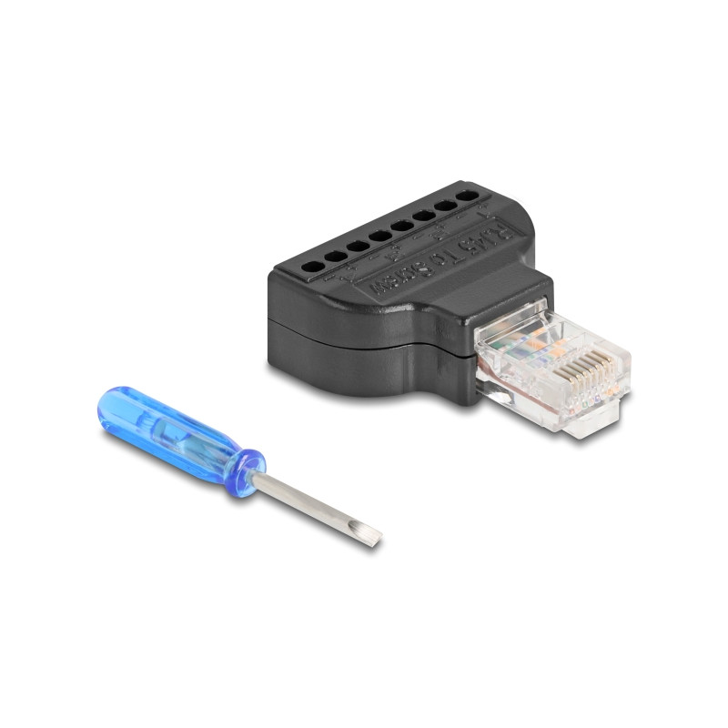 Delock RJ45 Stecker zu Terminalblock mit Schraubendreher Cat.5e