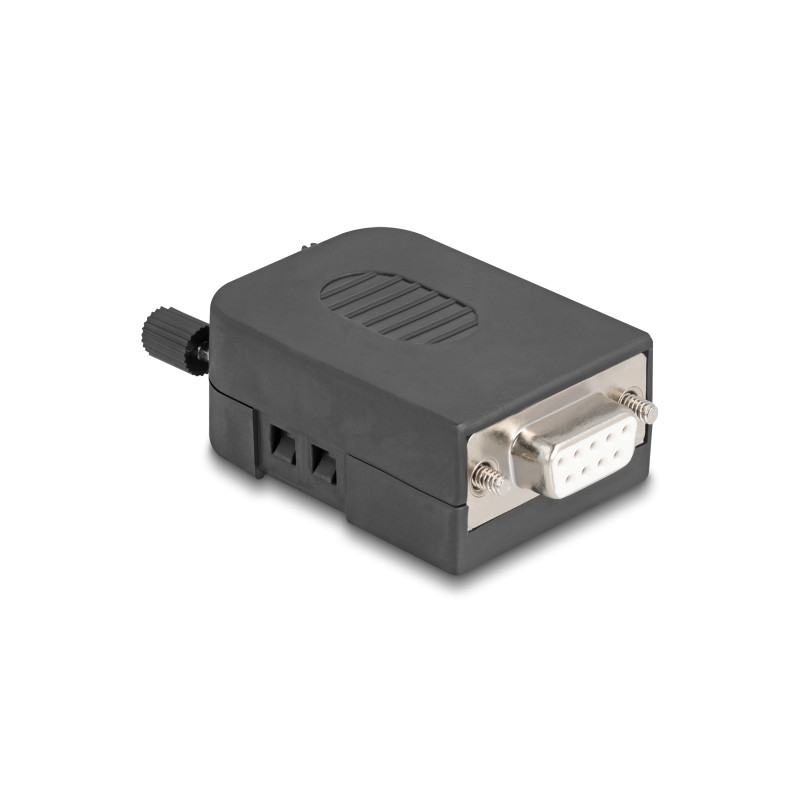 Delock Sub-D Steckergehäuse 9 Pin Seriell aus Kunststoff inklusive Terminalblock Steckerverbinder Buchse für RS-232/RS-485/CANBU