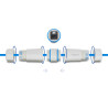 Delock Kabelverbinder RJ45 Buchse zu RJ45 Buchse Cat.6A mit M23.5 x 1,5 mm Gewinde IP68 staub- und wasserdicht weiß